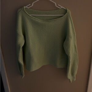 Neon green| off the shoulder sweater| shein